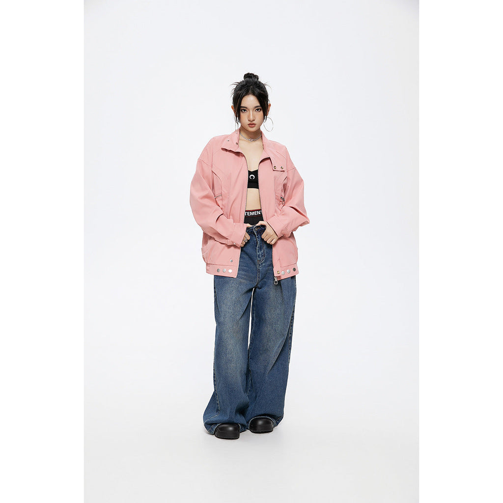 Unisex Jacket Vintage Spring and Autumn Coat Men's and Women's Casual Loose Lapel Jacket