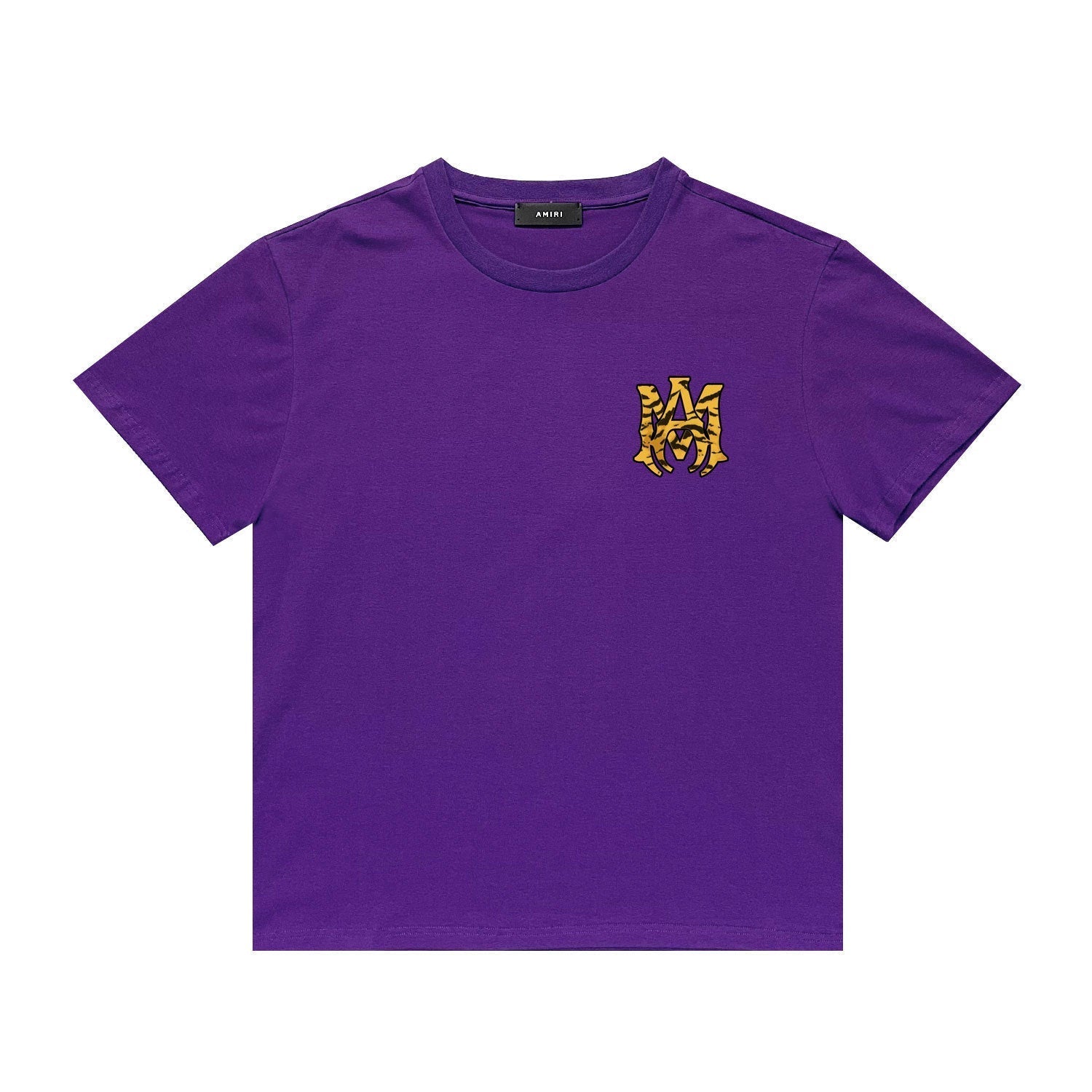 Amiri T Shirt Tiger Pattern Letter Print Casual round Neck Short Sleeve T-shirt