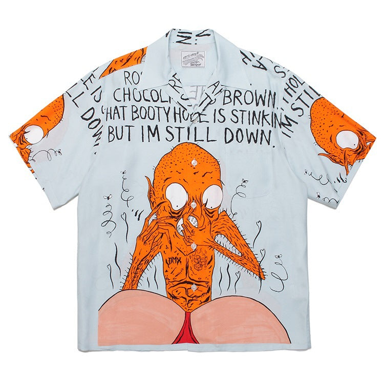 GUILTYPARTIES TIGER Shirts Anniversary Limited Ghost Graffiti Devil Angel Hawaiian Short Sleeve Shirt Men