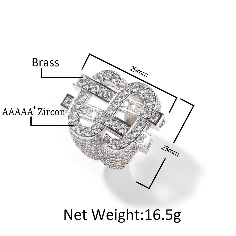 Rings Hip Hop Hip Hop Rings Full of Zircon Spectrum