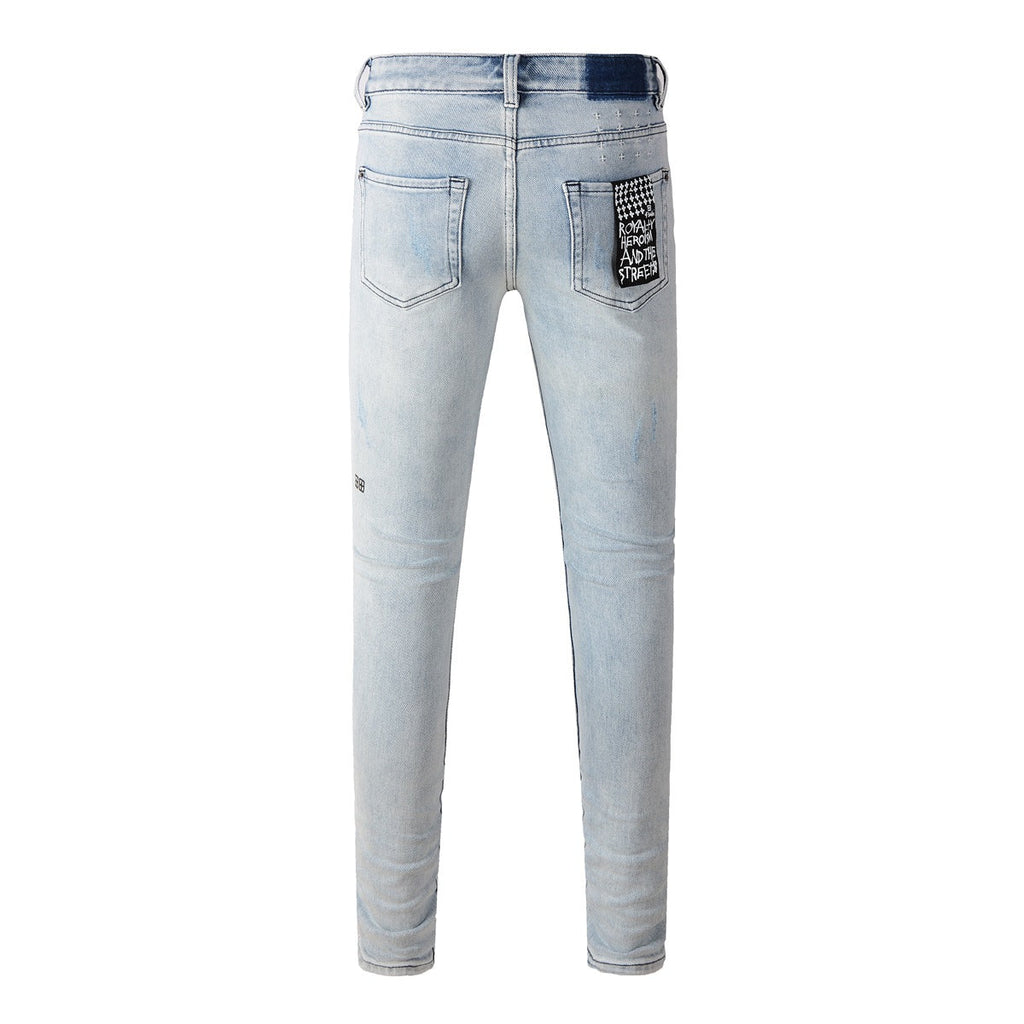 KSUBI Jeans Slim Fit Casual Stretch Ripped Jeans