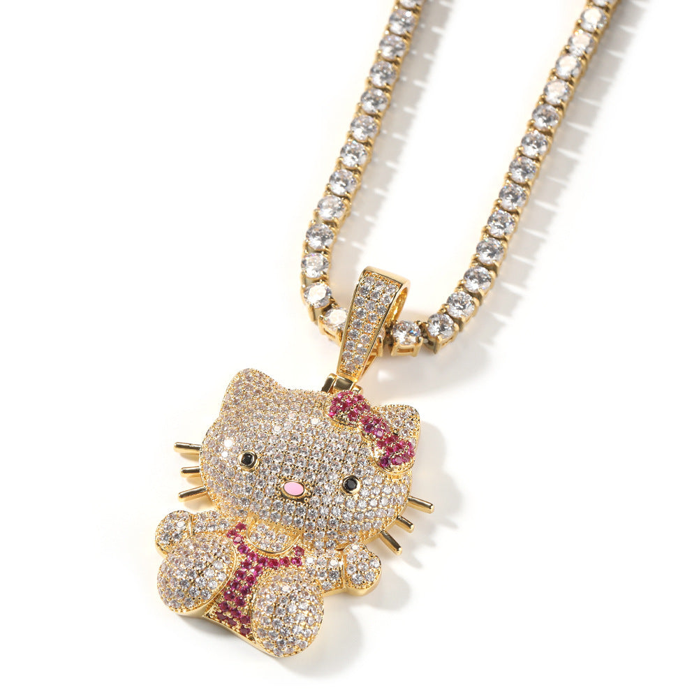 Jewelry cartoon style bow catNecklaces Crosses Spectrum Necklaces Hello Katie