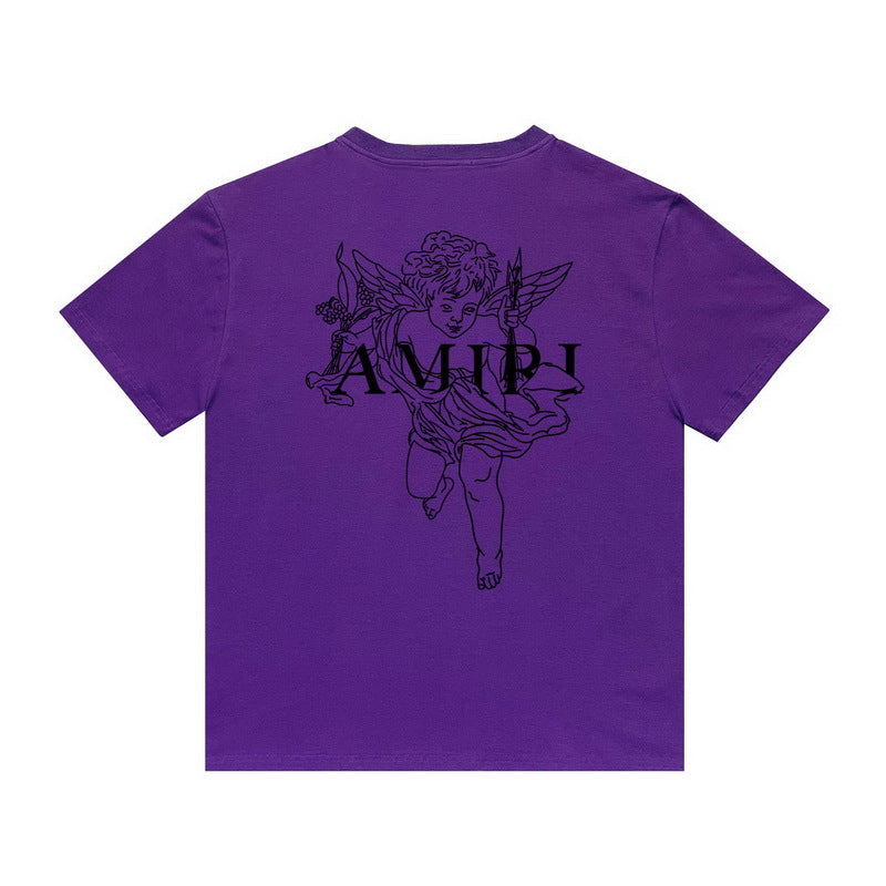 Amiri T Shirt Printed Casual Hip Hop round Neck Short Sleeve T-shirt