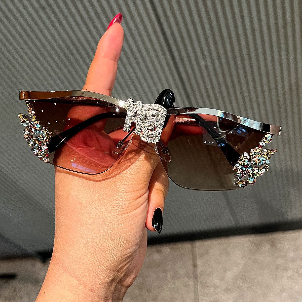 Trendy punk glasses y2k flame sunglasses