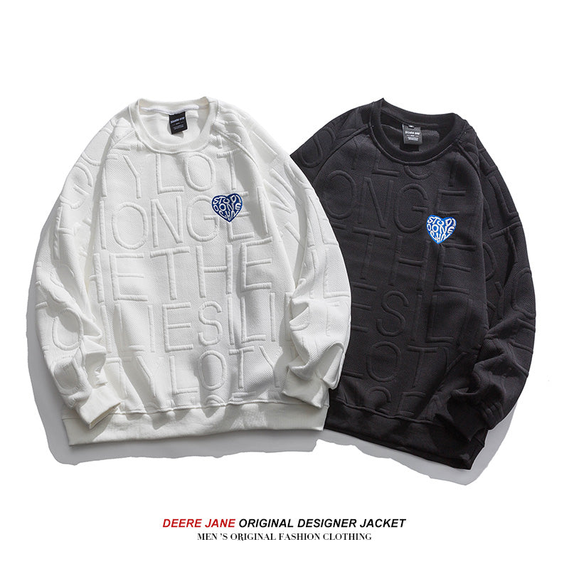 Men Pullover Hoodie Sweater Men's Spring and Autumn Loose Trendy Casual Top