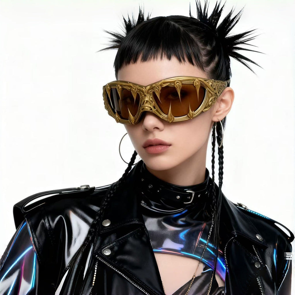 Trendy punk glasses y2k large frame eagle beak