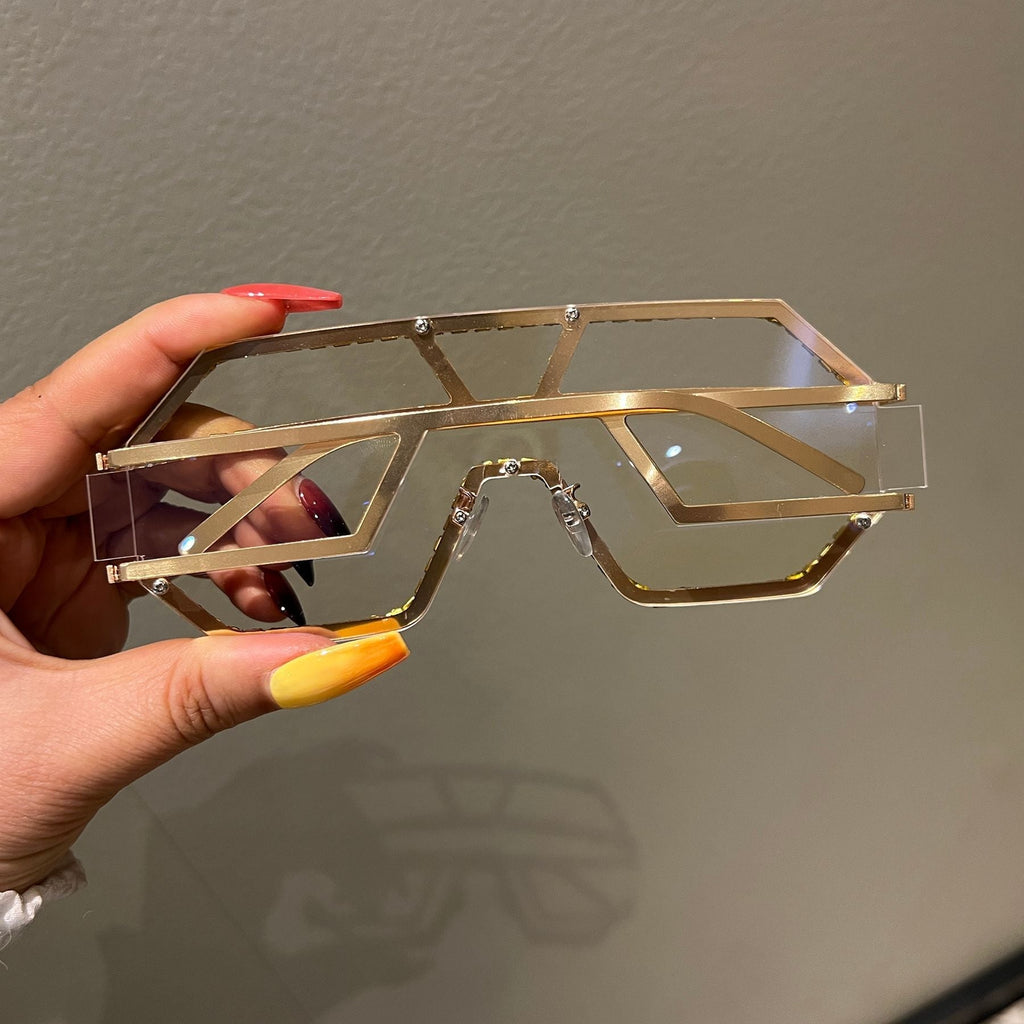 Trendy punk glasses diamond y2k sunshade