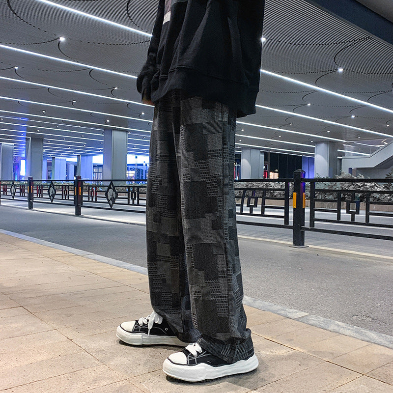Men Jeans Oversize Pants Spring Jeans Men's Straight Wide Leg Pants