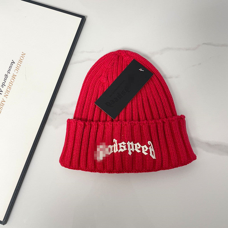 Godspeed embroidered knitted hat for men and women hip hop warm wool cold hat