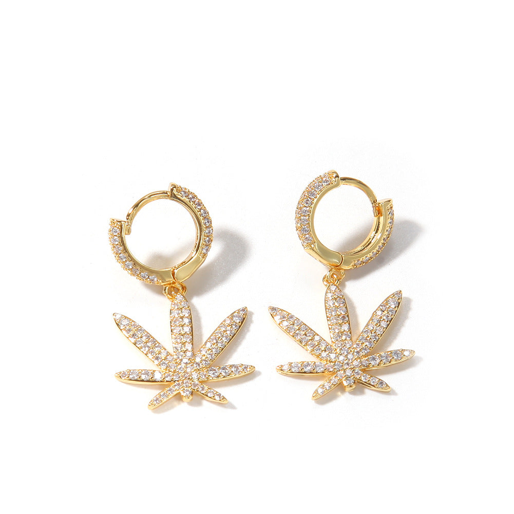 Earrings Opal 'Hemp Leaf' Earrings Cannabis Spectrum rapper