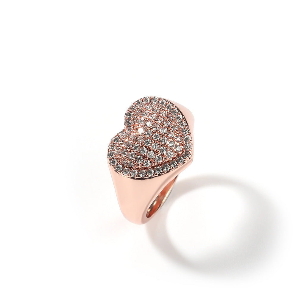 Rings Copper Set 5A Zircon Couple Ring Love Ring Spectrum St. Valentine's