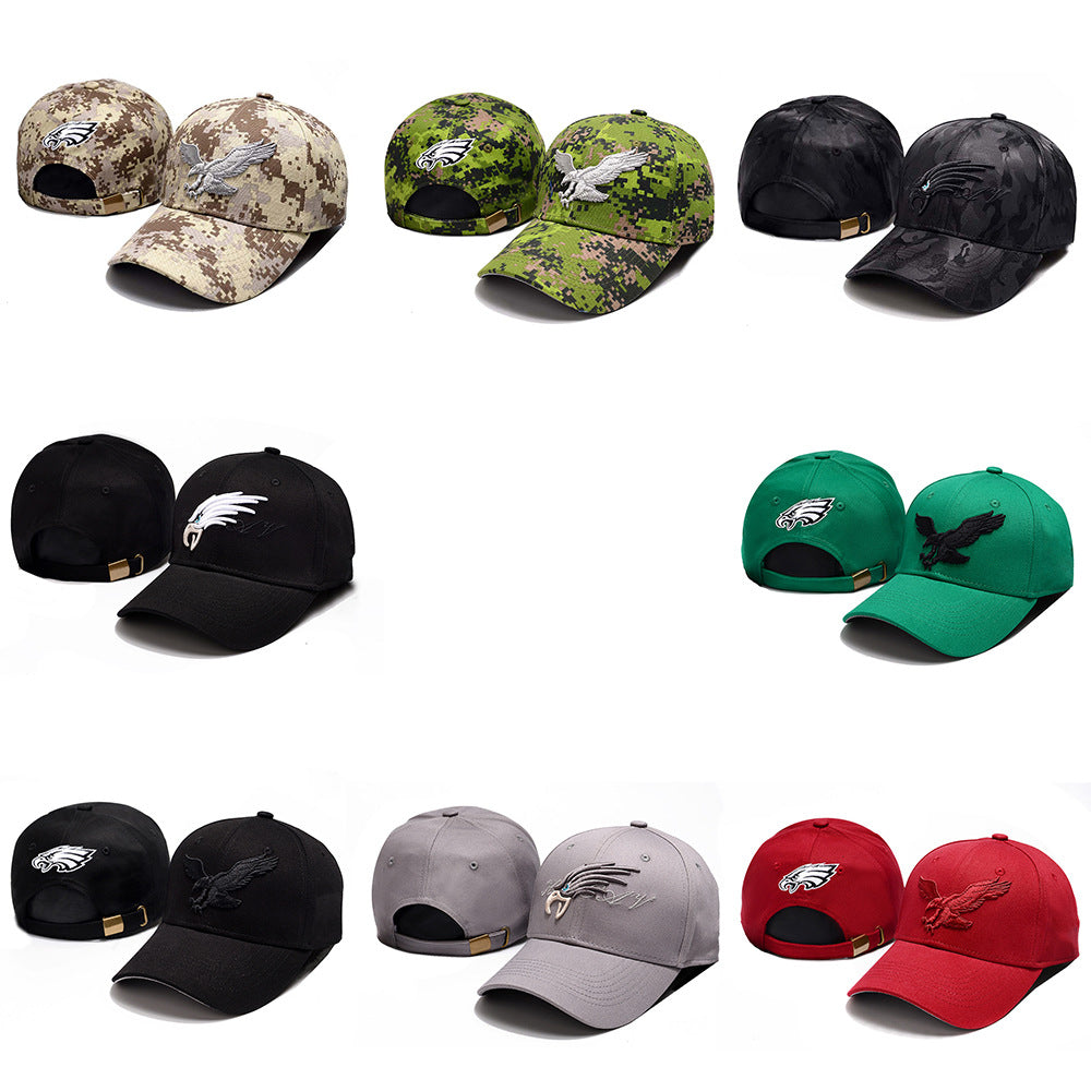 Trendy flat brimmed snapback hats eagle embroider sunshade and windshield
