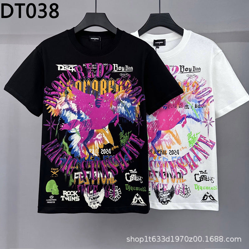 The DSQ2 T Shirt is fully printed with the new dragon pattern