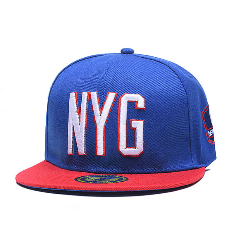 Trendy flat brimmed snapback hats adult letters