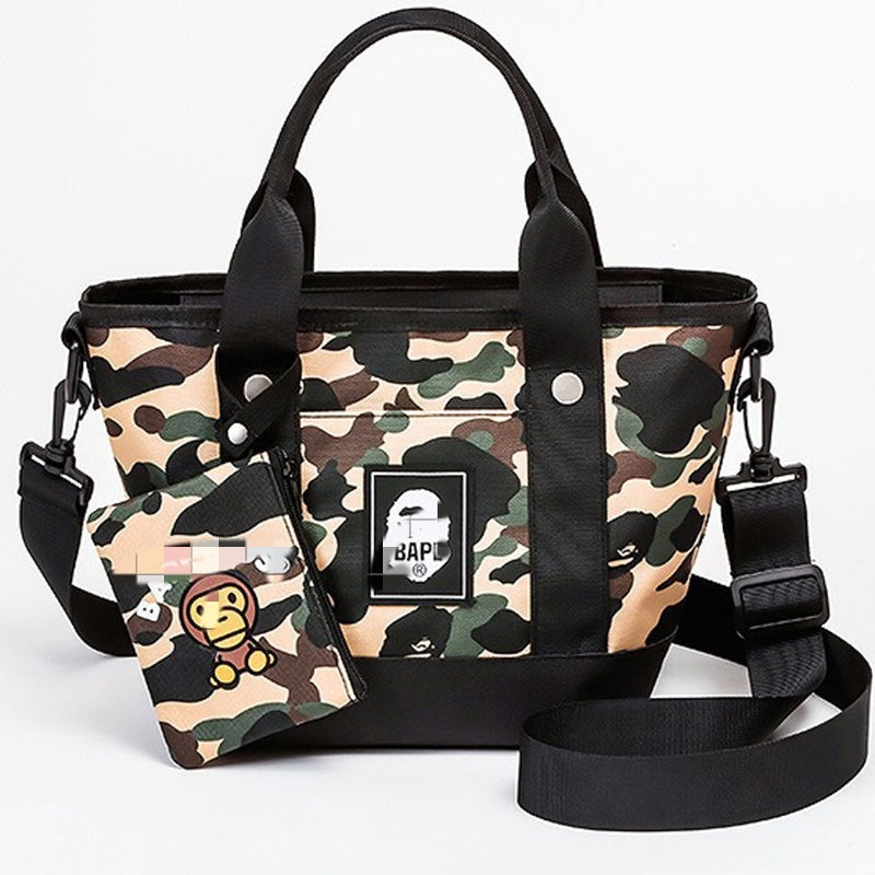 Bathing Ape Bape Bag Ape Camo Tote Bag Wallet Two-piece Set