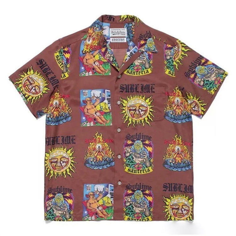 GUILTYPARTIES TIGER Shirts joint sublime band, sunflower Hawaiian short-sleeved shirt men and women