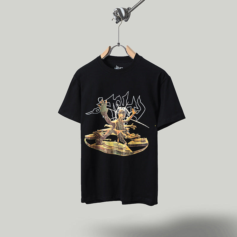 Travis Scott T-Shirt Travis Scott Cactus Jack x Utopia Loose Short Sleeve