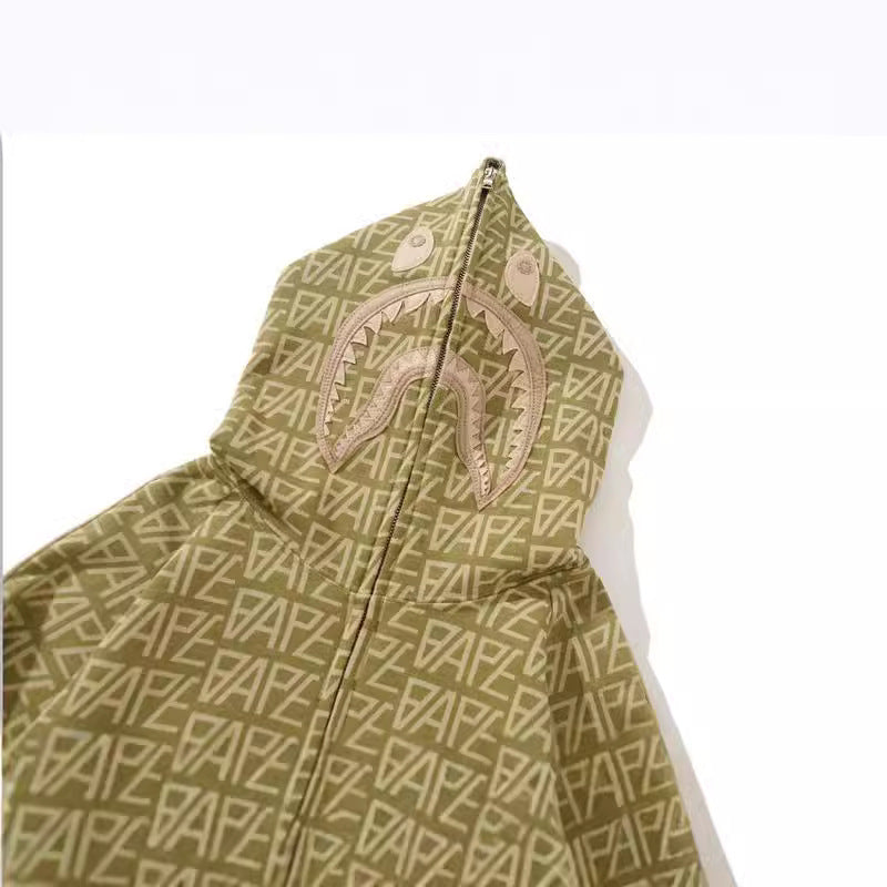Bathing Ape Hoodie Full Print Sweater Cardigan Zip Hooded