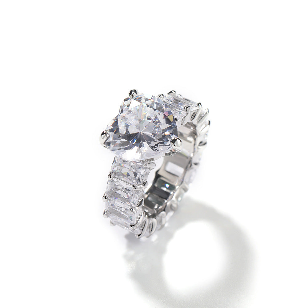 Rings ins Wind Heart Ring Gold Copper Zircon Spectrum St. Valentine's