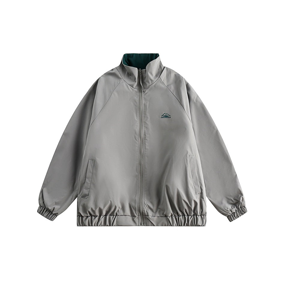 Unisex Jacket Vintage Double-Sided Men's Stand Collar Spring and Autumn Coat