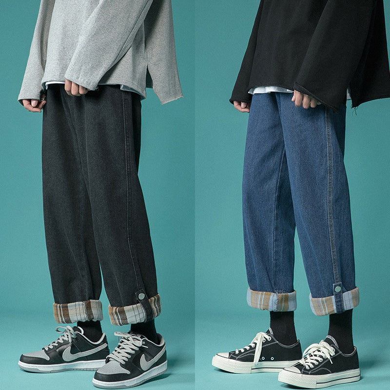 Men Jeans Spring Jeans Leisure Baggy Straight Trousers