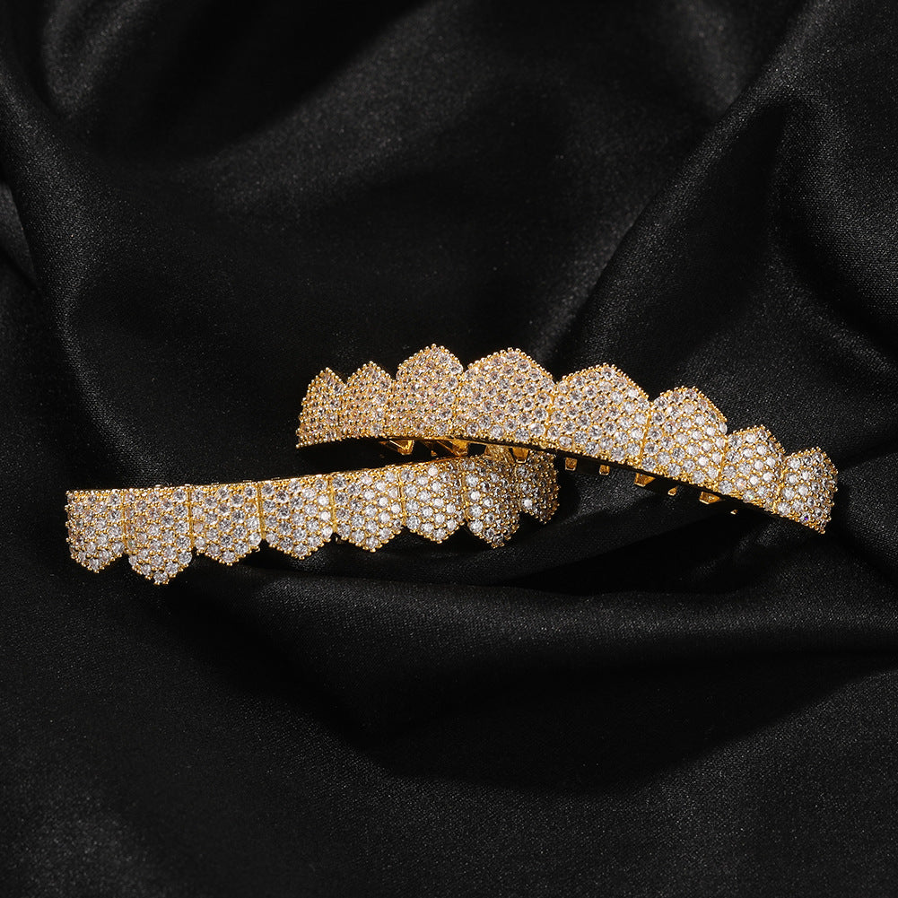Grillz hiphop copper 8 zircon fangs Spectrum