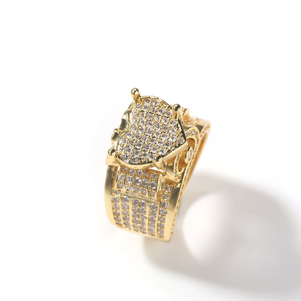 Rings Hip Hop Style Miniature Zircon Love Ring Vintage Spectrum St. Valentine's