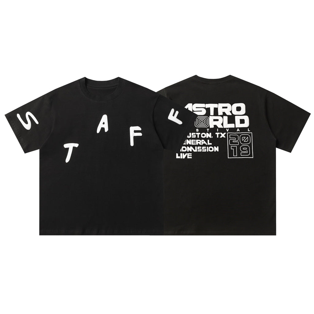 Travis Scott T-Shirt TRAVIS SCOTT CACTUS JACK 2 Casual Loose Crew Neck Short Sleeve T