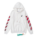 OW  hoodie红色渐变箭头图案连帽