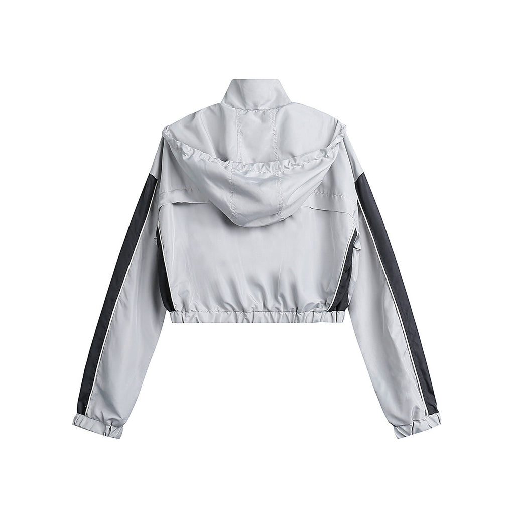 Unisex Jacket Retro Hooded Jacket Top Sports Zipper Coat