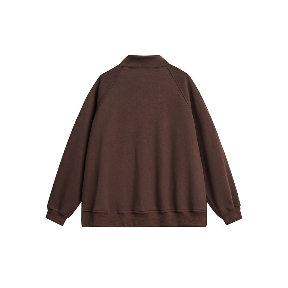 Unisex Jacket Vintage Sports Loose Stand Collar Jacket