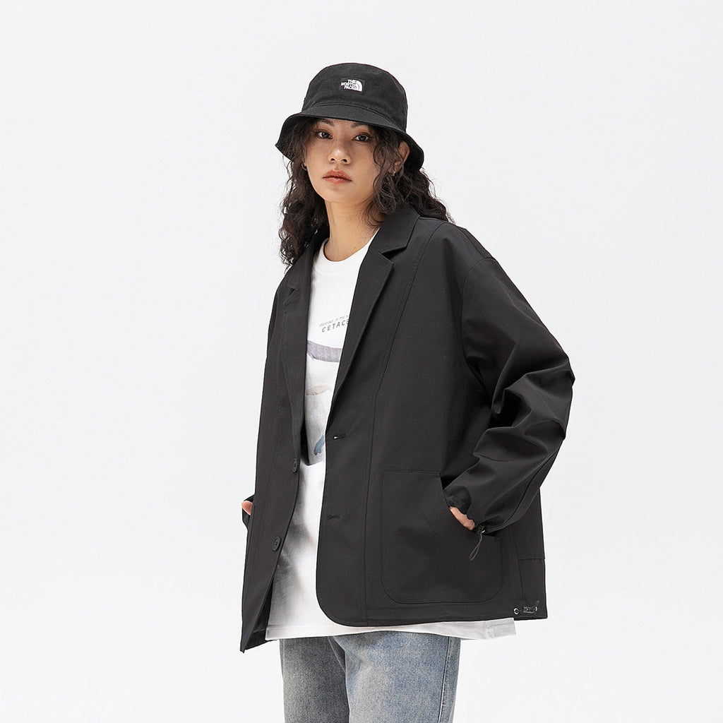 Unisex Jacket Vintage Overalls Jacket Men's and Women's Casual Suit Baggy Coat