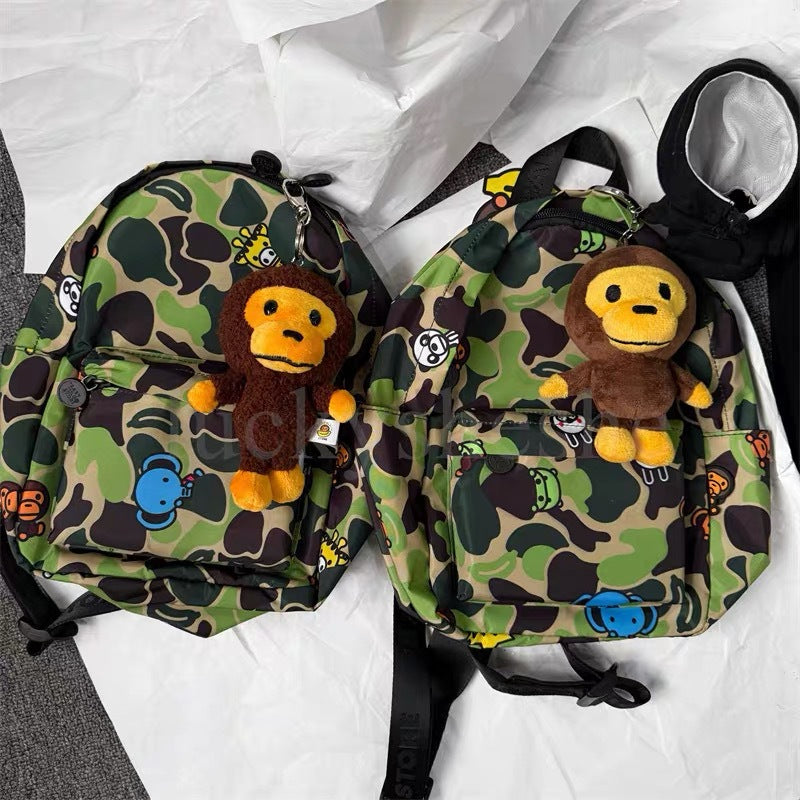Bathing Ape Bape Bag Camouflage Little Monkey Backpack Small School Bag Backpack Female