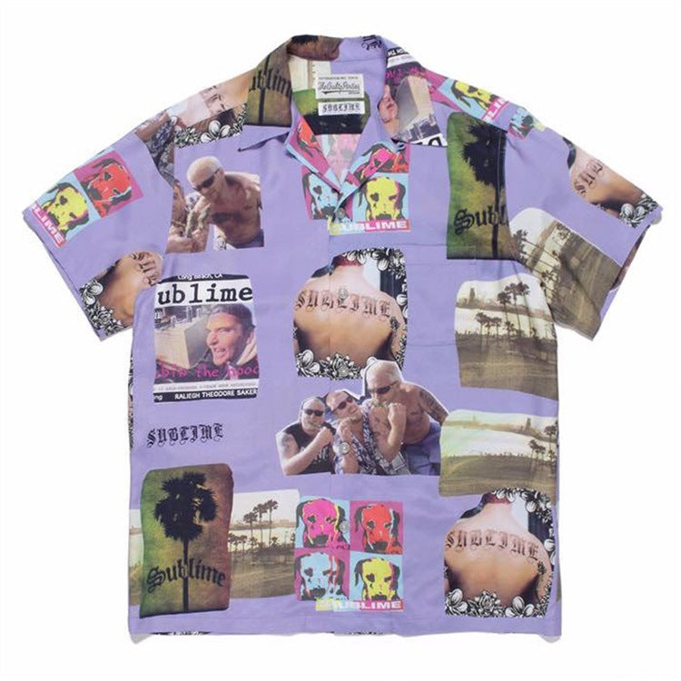GUILTYPARTIES TIGER Shirts joint sublime band, sunflower Hawaiian short-sleeved shirt men and women