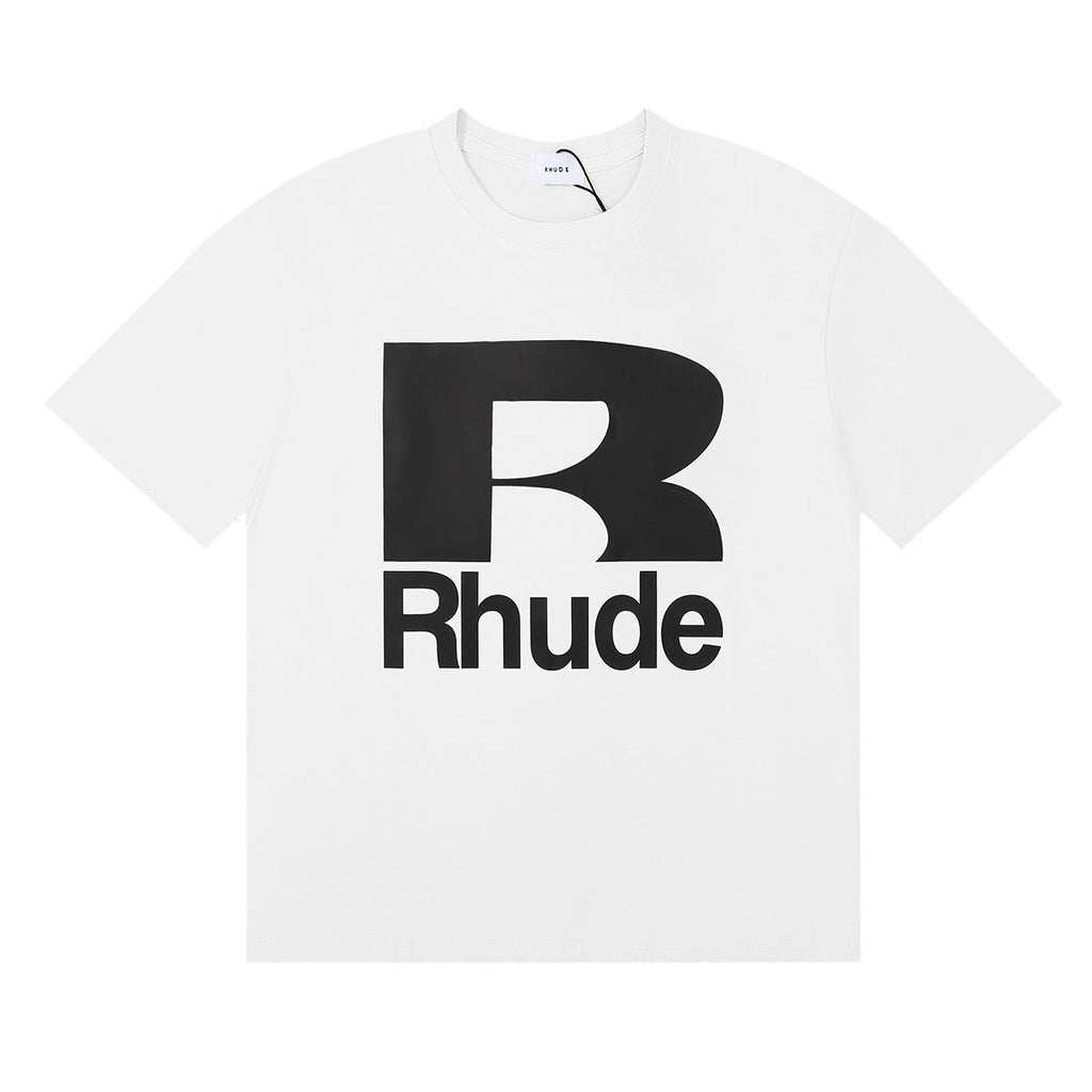 Rhude T Shirt Alphabet Coconut Racing Pattern Short Sleeve T-Shirt