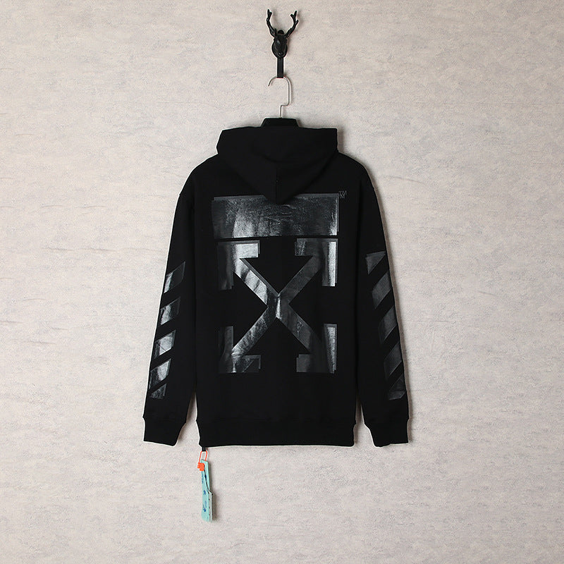 OW hoodie Ink Arrow Pattern Sleeve Hood