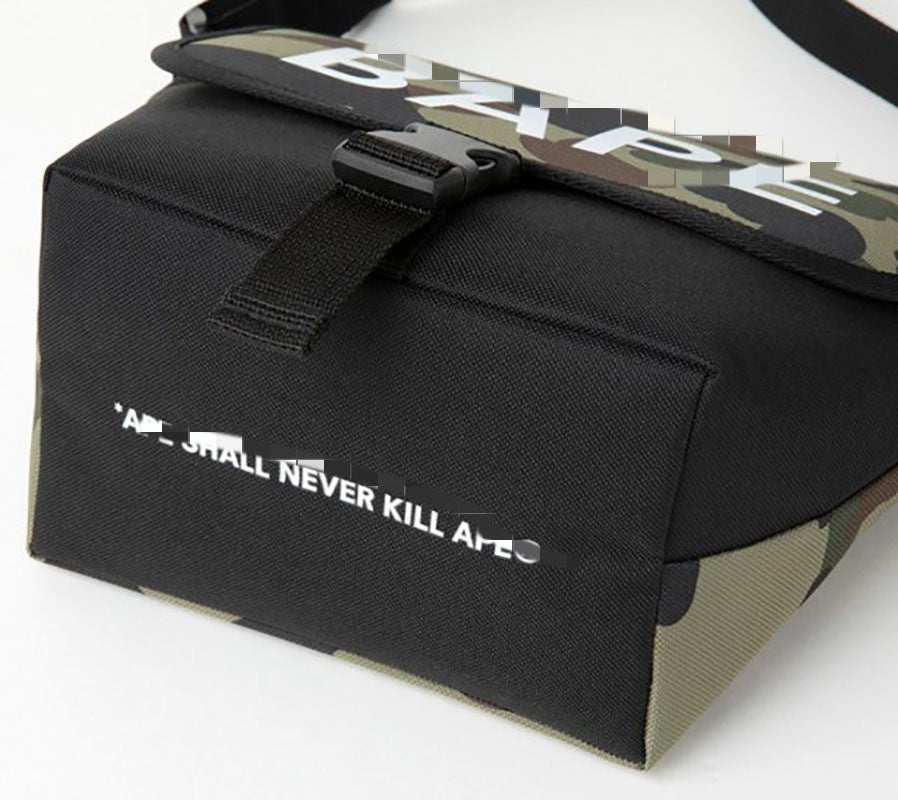 Bathing Ape Bape Bag ape head camouflage buckle tote bag