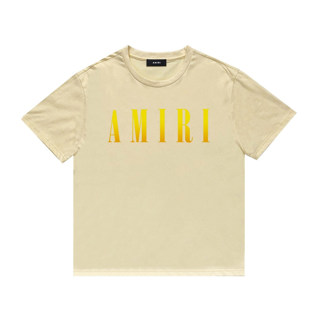 Amiri T Shirt Gradient Letter Flower Casual Short Sleeve T-shirt