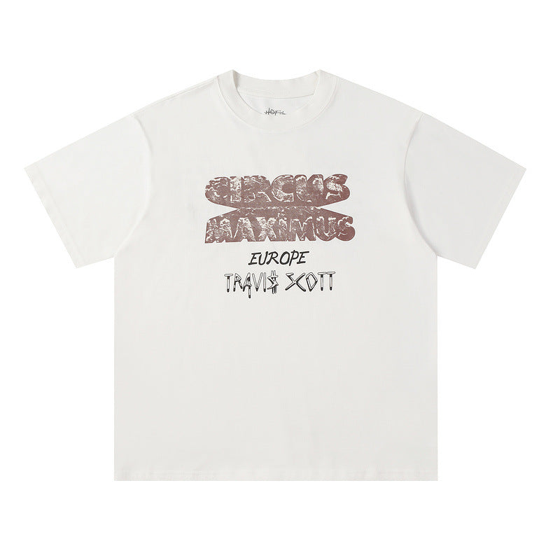 Travis Scott T-Shirt Travis Scott 24ssTOUR EUROPE Crew Neck Short Sleeve