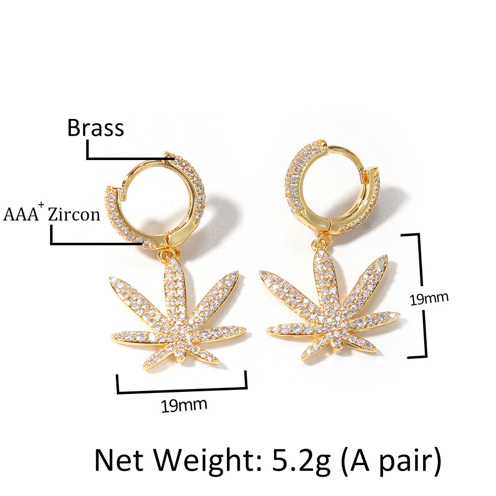 Earrings Opal 'Hemp Leaf' Earrings Cannabis Spectrum rapper