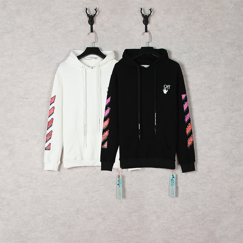 OW  hoodie gradual change arrow pattern hooded sweater men and women the same piece wholesale