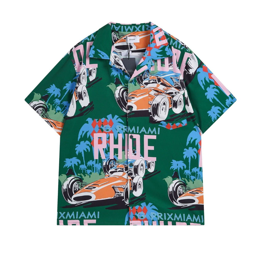 Rhude T Shirt Racing Letter Logo Casual Short Sleeve Shirt, Shorts