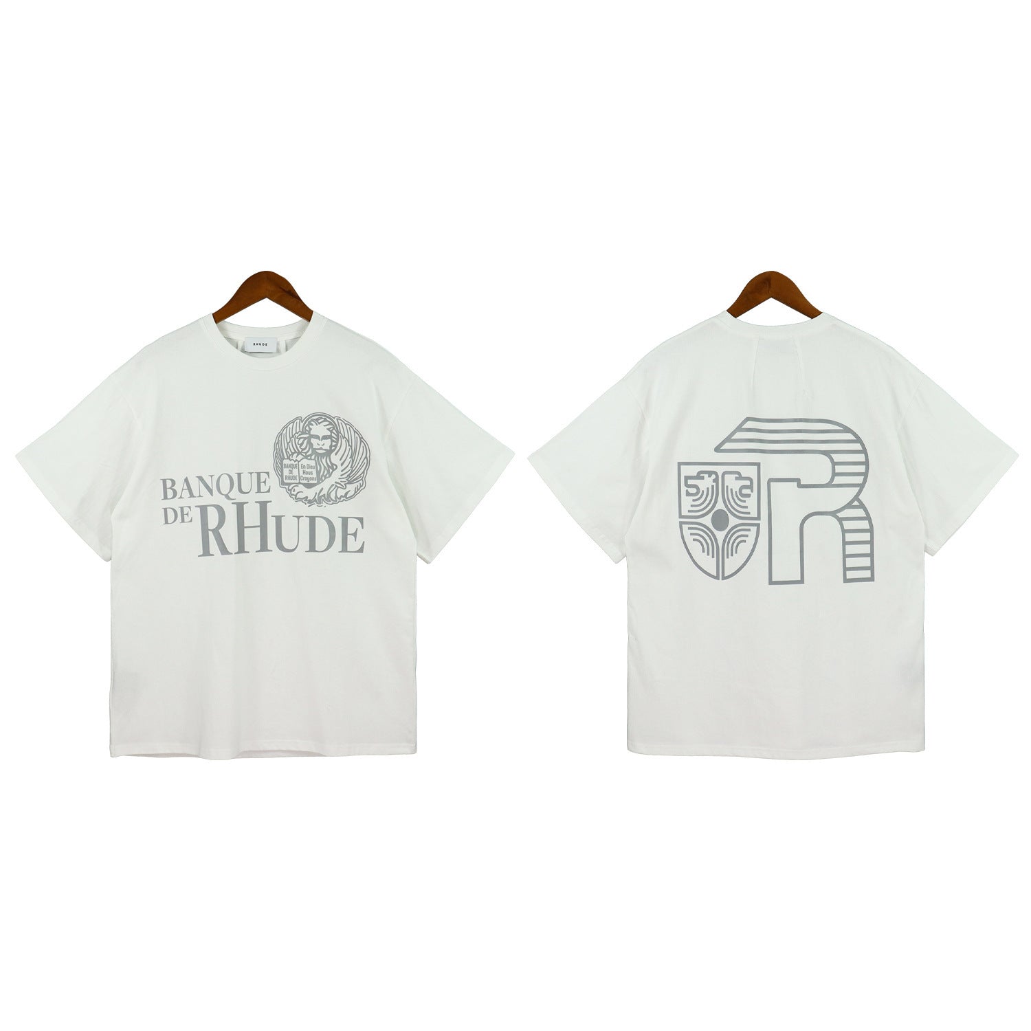 Rhude T Shirt Micro Label Letter Logo Line Pattern Short Sleeve T-Shirt Loose