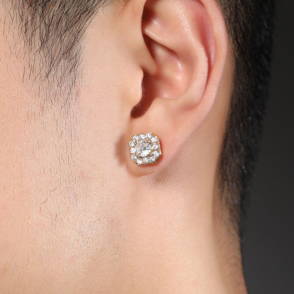 Earrings Snowflake Shape Magnetic Earrings snowflake Spectrum
