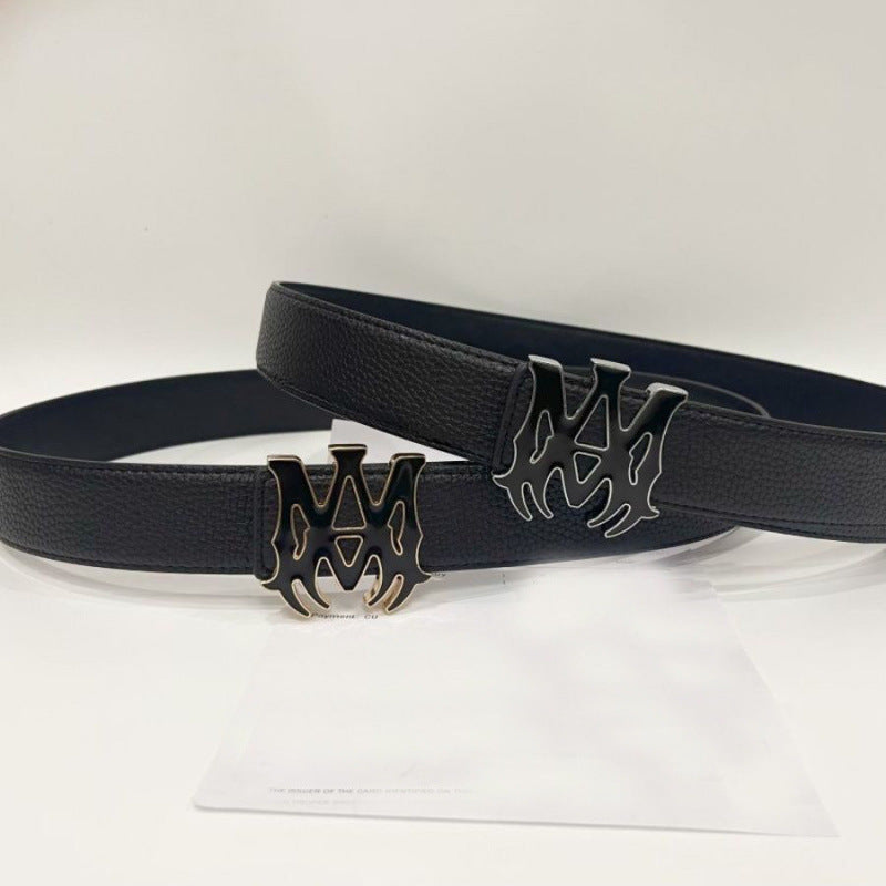 Amiri Belt Men's Belt Lychee Pattern Letter Belt Neutral belt casual with jeans shipped with box