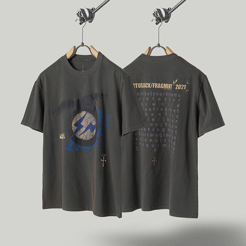 Travis Scott T-Shirt Vintage Loose Short Sleeve T-Shirt