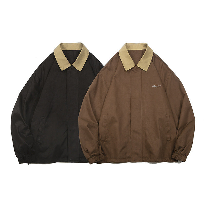 Unisex Jacket Vintage Safari Jacket Jacket Lapel Tooling Jacket Profile Baggy Coat