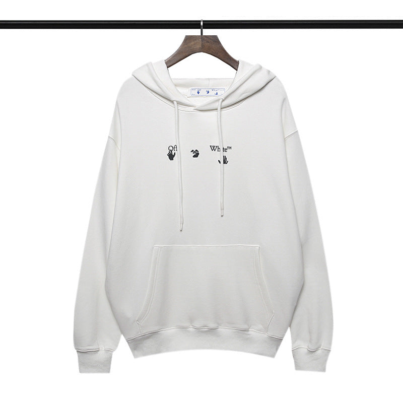 OW  hoodie blue melted arrow pattern hooded