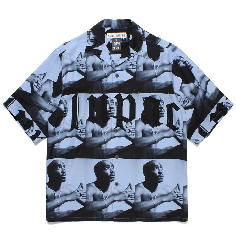 GUILTYPARTIES TIGER Shirts 23SS2PAC series five-pattern full print, Hawaiian short-sleeved shirt men