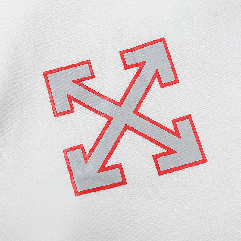 OW hoodie Alphabet Arrow Pattern Fleece Hood